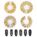 HUPOO Metal Nail Studs Silver Rose Gold Metal Nail Studs Rose Star Moon Feather Nail Charm Kit Heart Triangle Square Rivet Gems 3D Nail Art Jewelry Decoration DIY Decoration (4 Boxes)