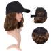 MapofBeauty Short Curly BOB Synthetic Hair Extension Baseball Hat Wig (Brown) - 13 Inch/33 cm - Buy Online on GoSupps.com