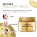 24K Gold Peel Off Mask | Anti-Aging Firming Face Mask with Hyaluronic Acid & Collagen | Deep Cleansing Moisturizing Removes Blackheads | 120g - Buy Online on GoSupps.com