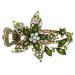 FRCOLOR Vintage Women Flower Crystal Hair Clips Hair Accessories Green