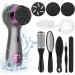 motomoyo Professional Foot Rasp Electric Pedicure Kit with 3 Replacement Rollers and 6 Files Calluses Feet Removal Files for Removing Scratches Removes Smoothes Care Dead Skin Cracked Heels Black