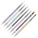 Beautifultracy 7 Pieces Nail Art Brushes Nail Brushes for Nail Art Nails Design Brush Pen Nail Gel Polish Painting Acrylic Nail Brush Pen Nail Dotting Painting Drawing Pen Multi-colored