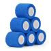 6 Roll self -adhering bandage dog vet wrap pet self -adhesive bandage 5cm x4.5 m cohesive bandages adhesive bandage elastic binding fixing bandage for cat dog horse finger cohesive bandage (blue)