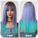 Oefei Long Wavy Ombre Purple & Blue Wig - Heat-Resistant Synthetic Hair for Women | Perfect for Halloween & Cosplay - Buy Online on GoSupps.com
