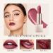 Metallic Shine Lipstick - High Impact Vegan Lipcolor | Moisturizing Full-Coverage Matte Lipstick (01# Love Burgundy - Buy Online on GoSupps.com