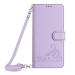 Tivenfezk Nadoli for Samsung Galaxy A14 4g/5G wallet cover with band RFID blocking PU leather cat Mouse Matted protective cover card compartment with wearing tape cord for clipping samsung galaxy a14 4g/5g purple