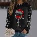 Women's Christmas Snowman & Penguin Print Sweatshirt | Black XL | Comfy O-Neck Raglan Pullover - Buy Online on GoSupps.com