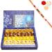 Ghasitaram Gifts Rakhi Gifts for Brothers Rakhi Sweets - Assorted Mawa Barfis (800 GMS) with Beads Rakhi