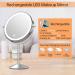 Rechargeable Lighted Makeup Mirror with 10X Magnification | Double-Sided 8 Inch Vanity Mirror with 3 Light Settings and Touch Control | Desktop Cosmetic Mirror Chrome - Buy Online on GoSupps.com