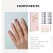 NAILOG Semi Cured Gel Nail Strips 34 pcs Salon-Quality Gel Nail Stickers Long Lasting Nail Wraps for Women with Soft Gel Finish Vintage Print & Silver Glitter (Snow Rain) - Buy Online on GoSupps.com
