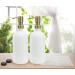 Darware 16oz Glass Pump Bottles - Set of 2 White w/ Gold | Soap Dispenser with Brushed Metal Pump Tops - Buy Online on GoSupps.com