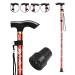 HATAF Walking Stick Folding Walking Sticks for Women Folding Walking Sticks for Men Mobility Aids walking stick rubber ends disability aids folding walking sticks for ladies Red Flowers
