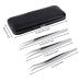 Professional Stainless Steel Tweezers Set for Eyelash Extensions Plucking & Nail Design 3 Pieces - Buy Online on GoSupps.com