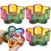 4 Pcs Crystal Flower Shape Nail Art Acrylic Liquid Powder Glass Dappen Dish Clear Glass Cup for Acrylic Nail Art Tools colorful
