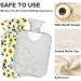 Hot Water Bottle 2L with Lid - Beautiful Watercolor Sunflower | Pain Relief & Winter Hand Feet Warmer - Buy Online on GoSupps.com