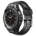 Fintie Case with Bands Compatible with Samsung Galaxy Watch 4 Classic 46mm 2021 Release, Rugged Sports Band with Rasied Protection Case Watch 4 Classic 46mm Black