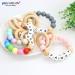 Personalized Handmade Teether with Custom Name - Pink Wooden Teething Rings - Buy Online on GoSupps.com