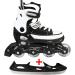 COX Swain Sneak 2in1 Large Adjustable Children Inline Skates & Ice Skates - PU Rubber Rollers & ABEC 5 Bearings - Black XS (29-32) - Buy Online on GoSupps.com