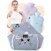 Heat bottle belt heating bottle with cover 1.3l Nifogo hot water bottle large with a soft waist cover hot water bottle for neck shoulder back legs waist 1.3l gray cat