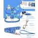 Supet Adjustable Cat Dishes Set for Large & Small Cats - Cat Leash & Dishes for Walking - Blue (Chest Size: 25.5-40.5cm) - Buy Online on GoSupps.com
