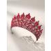 SWEETV Princess Tiara Crown for Women - Bridal Wedding Diadem Headpiece in Red - Buy Online on GoSupps.com