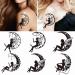 Dopetattoo 6 sheets Temporary Tattoos Fairy Moon Fake Tattoos for Women Girls 3.7x3.7 5