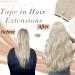 Ugeat Tape In Extensions - Real Hair White Blond Color #60A - 25cm Remy Hair Extensions with Adhesive Strips - 20 Pieces - Buy Online on GoSupps.com
