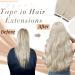 Ugeat Tape In Hair Extensions - 20 White Blonde Real Remy Hair 50g #60A - Shop High-Quality Blonde Tape In Extensions - Buy Online on GoSupps.com