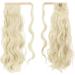FESHFEN Long Wavy Ponytail Extension 60cm Bleach Blonde - Curly Clip-in Synthetic Hairpiece for Women - Buy Online on GoSupps.com