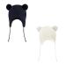 LANGZHEN Toddler Kids Infant Winter Hat Earflap Knit Warm Cap Fleece Lined Beanie for Baby Boys Girls 0-6 Months Classic -White+navy