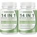 Evervision 14-in-1 Advanced Eye Formula Daily Eye Nutrition Supplement with Lutein Zeaxanthin Saffron & Bilberry Extract Eye Health Support for Adults 60 Capsules (2)