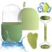 BDSHUNBF Gua Sha and Face Jade Roller Set Ice Roller Face Eis Facial Roller Silicone Reusable Jade Massager Roller Face Massage For eye swelling skin tightening