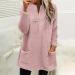 AMhomely Ladies Soft Teddy Fleece Hooded Jumper | Plus Size Double Fleece Hoodies | V Neck Sweatshirts | Winter Lounge Tops - Pink, Size S - Buy Online on GoSupps.com