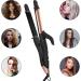 AmoVee 2-in-1 Travel Curling Iron & Hair Straightener - 1.25 Inch Ceramic Tourmaline Dual Voltage Adjustable Temp Rose Gold - Buy Online on GoSupps.com