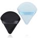 2 Pcs Triangle Makeup Powder Puff for Pressed Powder Soft Triangle Velour Powder Puff Reusable Triangle Velour Face Powder Puff for Loose Setting Powder Cosmetic Foundation Makeup Sponge (Black+Blue)