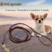 HiCaptain Thin Leather Leash for Small Dogs and Cats Up to 15-30 lb Regular 1/3 inch Wide, 6 Feet