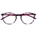 Opulize Met - Blue Light Blocking Glasses Slim Round Frame Scratch Resistant Spring Hinges Improve Sleep Computer Gaming Anti-Reflective Purple Tortoiseshelll Mens Womens B60-5 +0.00 0 Magnification (Pack of 1) Purple Tortoiseshell Front Cherry Red Arms