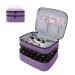 Kgmcare essential oil pocket for 30 bottles (5 ml - 15 ml) double -layered pouch essential oils Organizer Storage Travel bag for essential oil and accessories purple