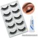 Lashes False Eyelashes Fluffy Russian Eyelash 5 Pairs Strip with Glue Volume Dramatic Fluffy Wispy Natural Eyelashes 3D Thick Long Fake Lashes - Buy Online on GoSupps.com