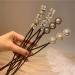 Vintage Pearl Flower Hairpins Set for Ladies and Girls - 4 PCS Lazy Flower & Meatball Head Hairpin Collection - Buy Online on GoSupps.com