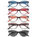 HEEYYOK Reading Glasses Women Stylish Cat-Eye Readers for Women Comfort Spring Hinges Clear Lens with Bag +1.50 5 Mixed Color