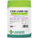 Lindens Cod Liver Oil 1000mg Capsules - 90 Pack - High in Omega 3 Vitamins A & D Contributes Towards Normal Skin Hair Nails Bones Eyes Teeth Brain & Immune System - UK Manufacturer Letterbox Friendly