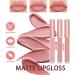 Lip Gloss Set Lipstick Set 3 Pcs Nude Lip Gloss Long Lasting Non Stick Cup Matte Liquid Lipstick Moisturizing Waterproof Pink Lipgloss Smooth Velvet Texture Lipstick Sets For Women - Buy Online on GoSupps.com