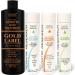 Gold Label Professional Results Brazilian Keratin Blowout Hair Treatment Enhanced Specifically Designed for Coarse Curly Black African Dominican Brazilian Hair (XL SET)