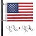 Universal Boat Flag Marine 12"x18" with 4 Boat Flag Pole Kits USA Flag with 50 Embroidered Stars American Boat Flag 12x18 Inch