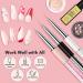 Makartt 3Pcs Nail Art Liner Brush Set - Acrylic & Gel Painting Pen with Shiny Diamond Handle for Home DIY Salon - Pink/Black/White - Buy Online on GoSupps.com