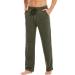 Boisouey Men's Cotton Yoga Sweatpants Open Bottom Joggers Straight Leg Running Casual Loose Fit Athletic Pants with Pockets Army Green XX-Large