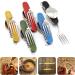 6-in-1 Camping Utensil Set with Detachable Spoon, Fork, and Knife Combo in Carrying Pouch - Blue + Red - Buy Online on GoSupps.com