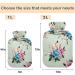 NAANLE Hot Water Bottle with Cover - Blue Pink Floral 1L for Back Pain Relief Hand & Foot Warmer Neck Heat & Cold Therapy - Buy Online on GoSupps.com
