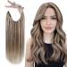 Vivien Wire Real Hair Extensions Remy Extensions with wire hair extension light brown highlight light blond real hair wire extensions 45cm 80g #p8/60 45cm 3-1 wire p #8/60